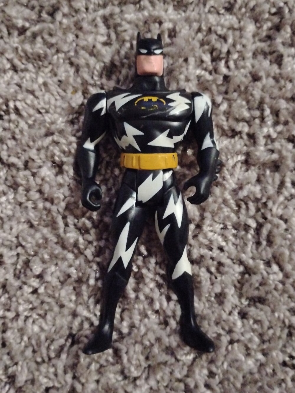 1990s DC Comics Batman Action Figure - Black & White Lightning Suit Vintage